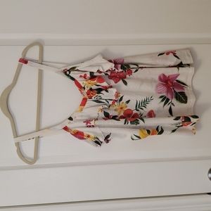 Linen Blend Floral Tank Top